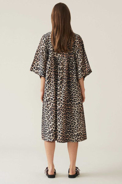 Ganni bomuld/silke kjole leopard