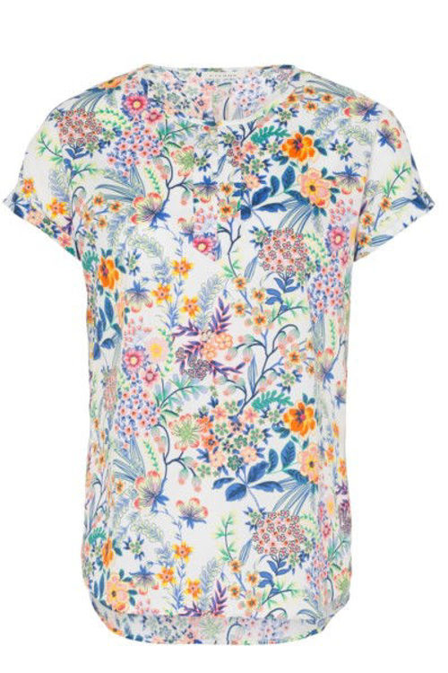 Eterna Modern Classic kortærmet satinbluse print