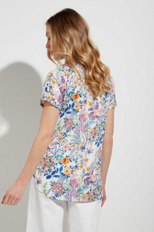 Eterna Modern Classic kortærmet satinbluse print