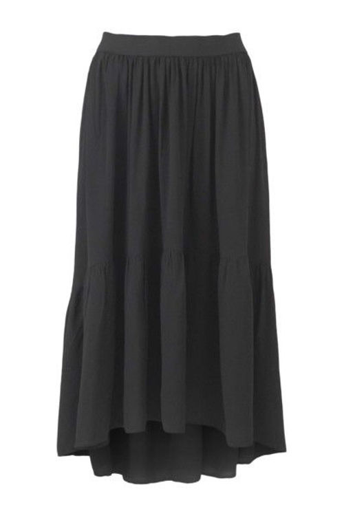 Black Colour Heidi midi nederdel sort