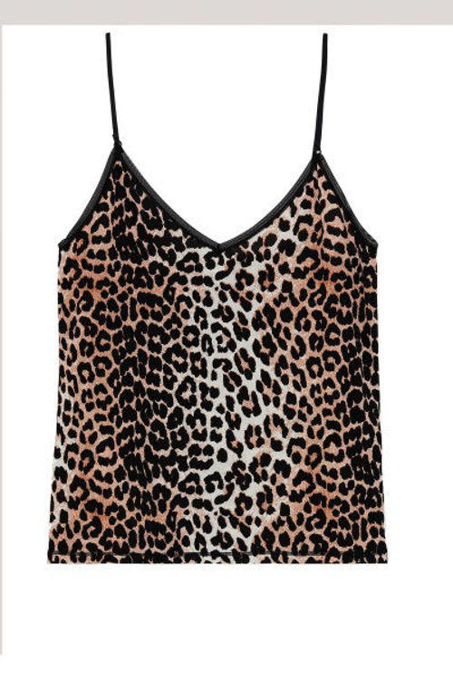 Ganni slip undertop leopard