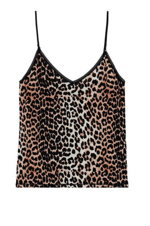 Ganni slip undertop leopard