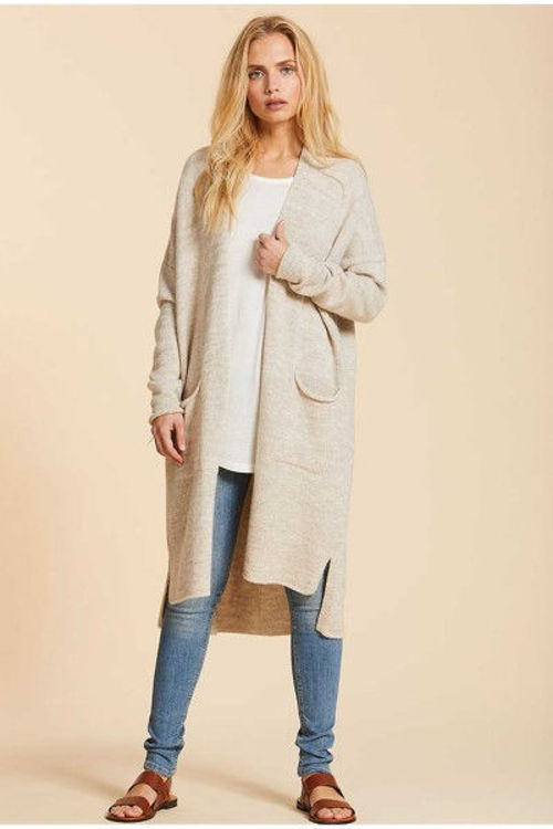 SibinLinnebjerg Maine oversize cardigan sand