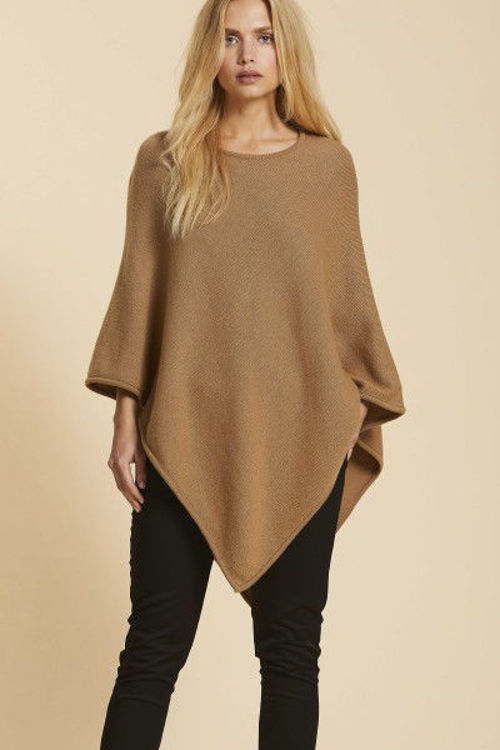 SibinLinnebjerg Edie strik poncho light sand