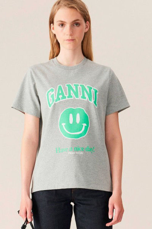 Ganni T-Shirt Smiley jersey paloma melange