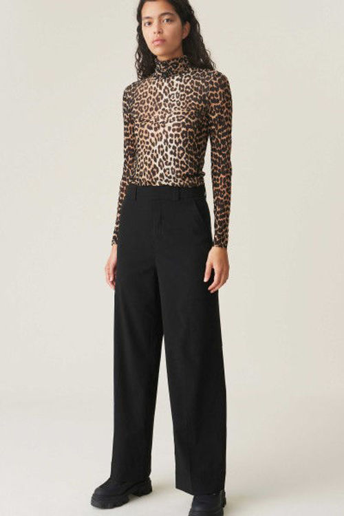 Ganni printed Mesh rullekrave leopard