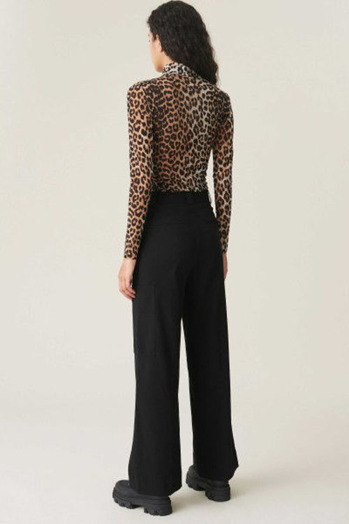 Ganni printed Mesh rullekrave leopard