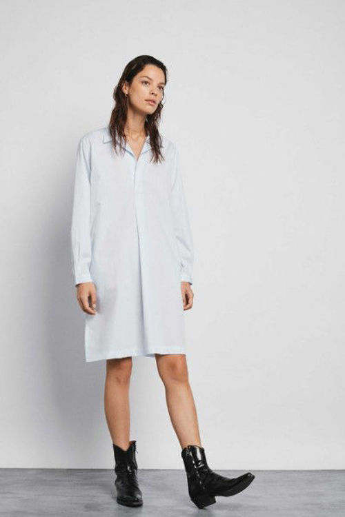 Rabens Saloner Madi Placket kaftan pale blue