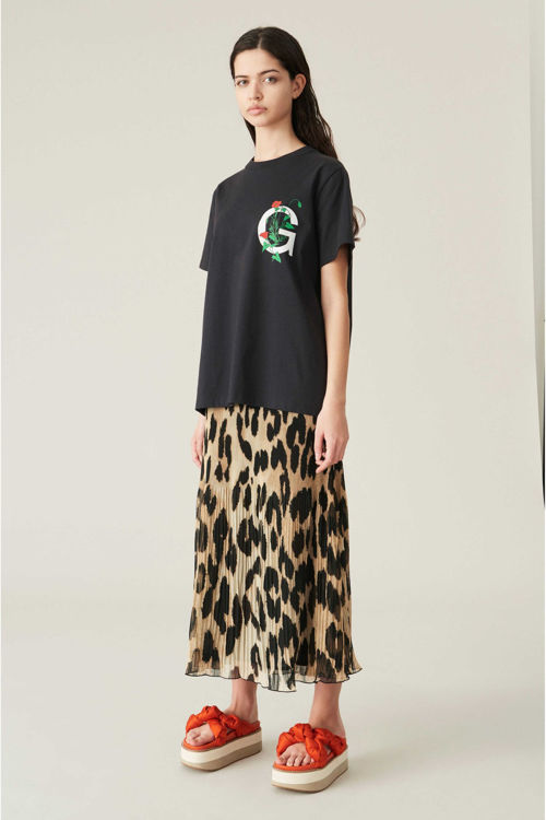 Ganni Georgette maxi nederdel leopard