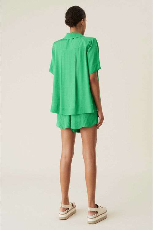 Ganni ripstop bluse kelly green