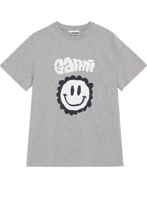 Ganni Smiley T-shirt jersey paloma melange
