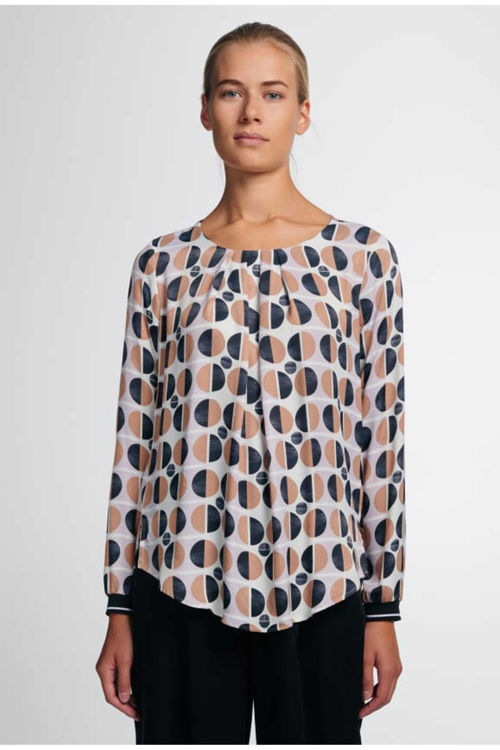 Eterna Modern Classic bluse brun/sort print