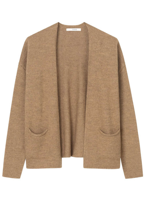 SibinLinnebjerg Malta strikcardigan camel