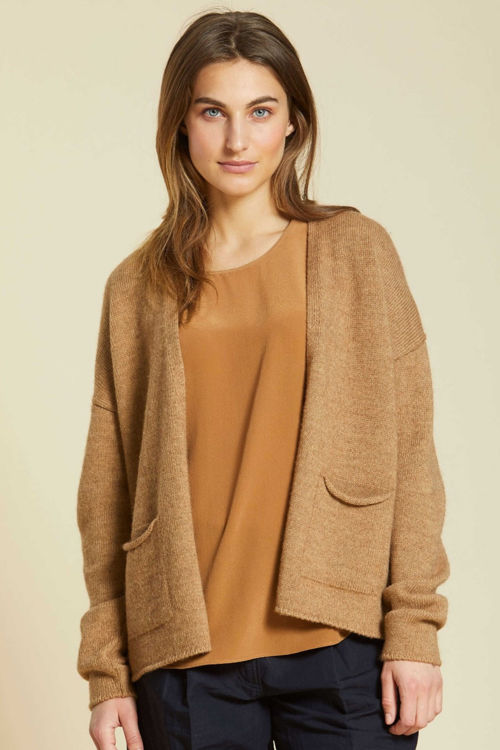 SibinLinnebjerg Malta strikcardigan camel