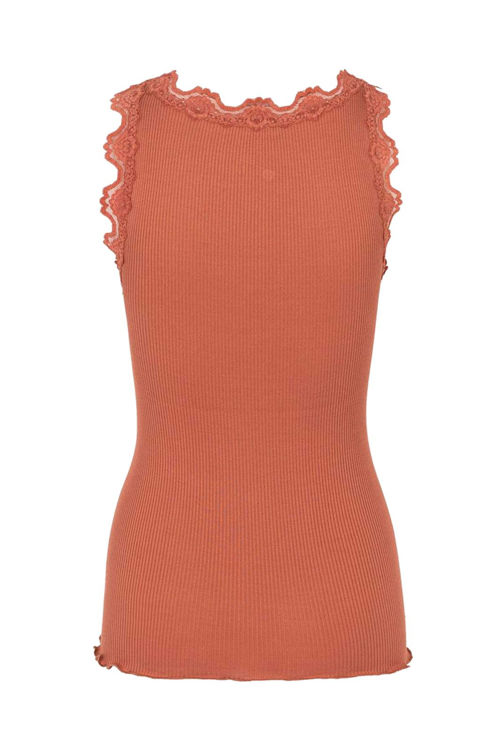 Rosemunde silketop m. blonde dusty copper