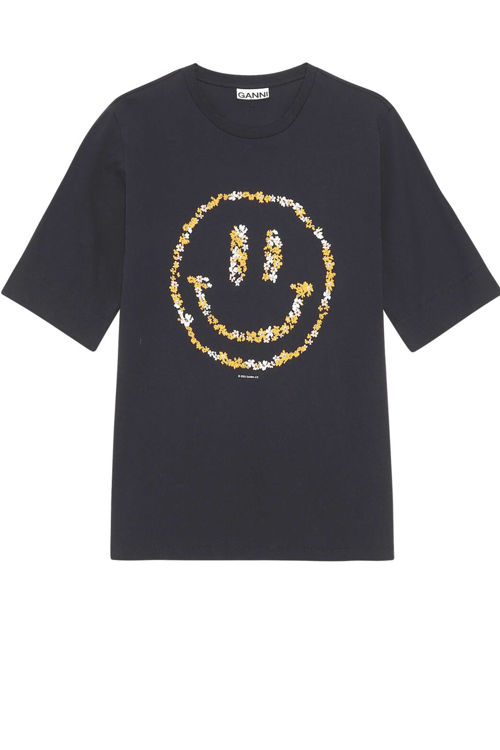 Ganni T-shirt Smiley light cotton jersey phantom