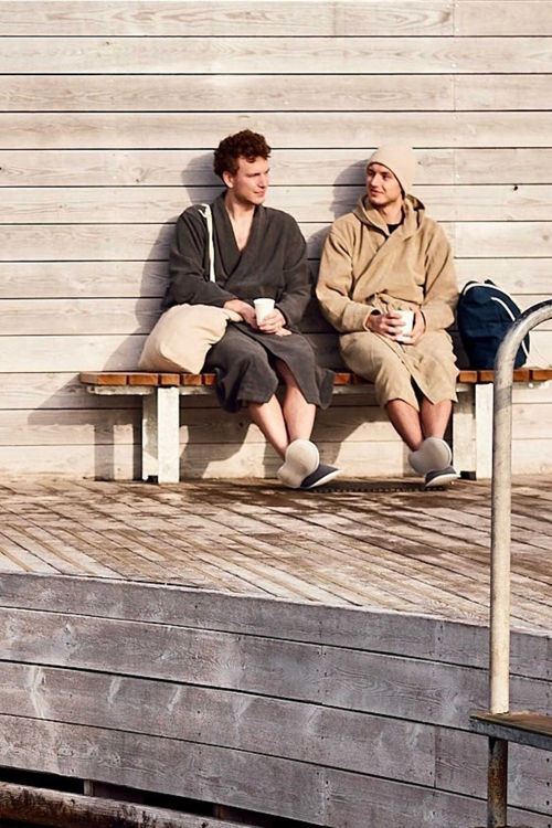 Vinterbaderen Stranden badekåbe sand