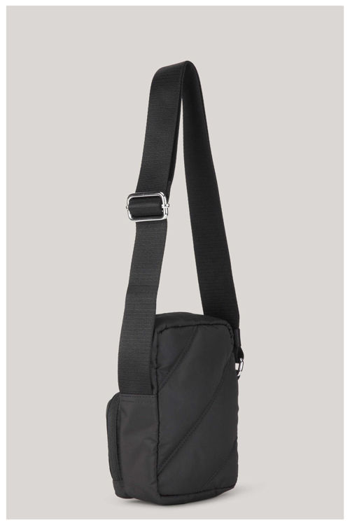 Ganni quiltet recy. mini crossbody taske sort