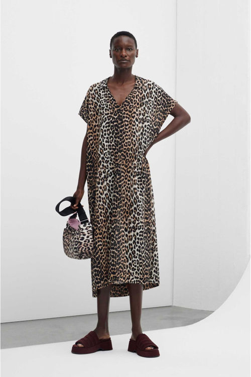 Ganni kaftan leopard