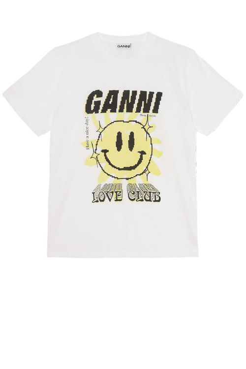 Ganni Love Club T-shirt bright white