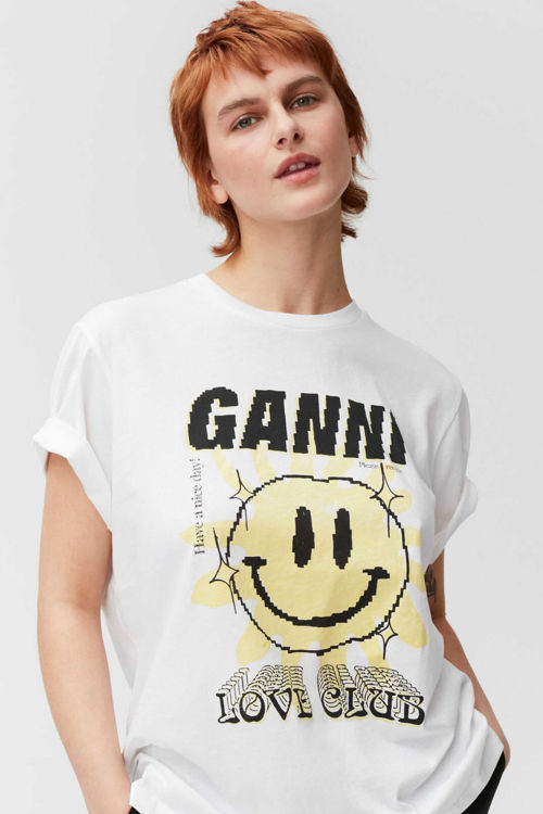 Ganni Love Club T-shirt bright white