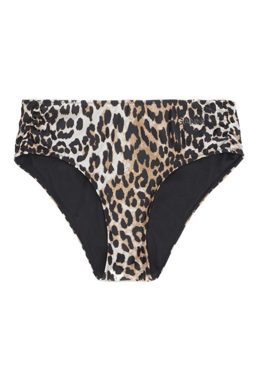 Ganni bikiniunderdel recycled printed leopard