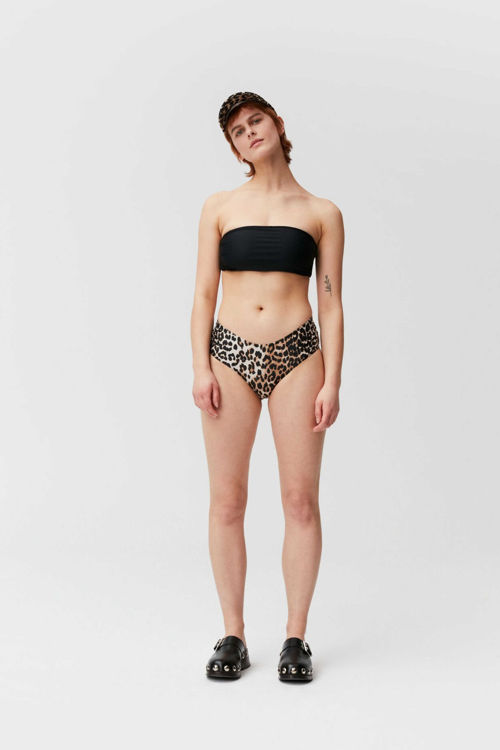 Ganni bikiniunderdel recycled printed leopard
