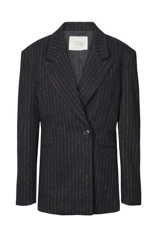 Rabens Saloner Maila curly stripe jacket navy