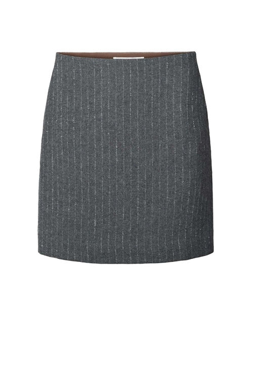 rabens Saloner Nami curly stipes short skirt grey