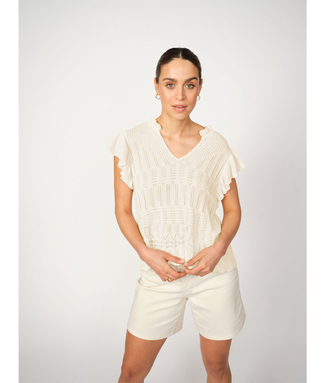 Mos Mosh Ryett knit blouse Ecru