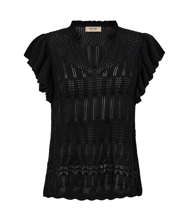 Mos Mosh Ryett knit blouse black
