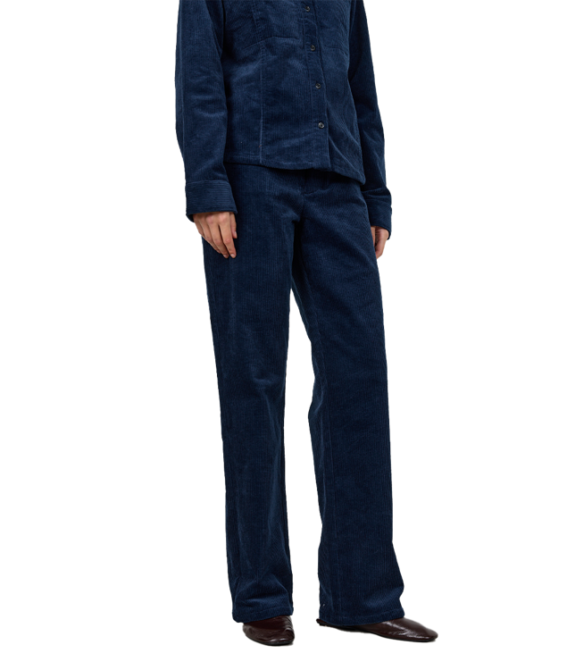 Levete fløjlsbuks navy