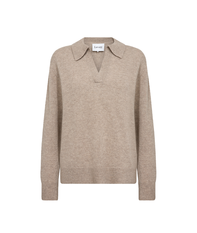 Levete Eloise 5 cashmere strik sand mel.